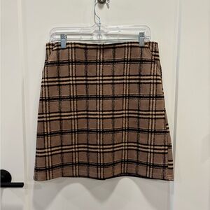 Plaid faux suede skirt